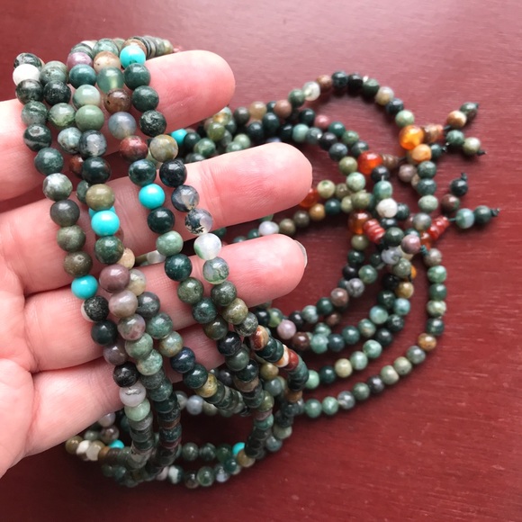Mixed genuine Indian agate Mala necklace/bracelet - Picture 7 of 11